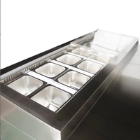 Kulkas Pendingin Udara Stainless Steel Built-In Undercounter 2 Pintu Kontrol Digital Defrost Otomatis Pizza Salad Sandwich