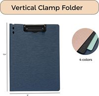 Portapapeles Plegable A4 con Clip Metálico Horizontal, Portapapeles Plegable 360 Grados con Soporte para Bolígrafo y Cubierta para Archivos