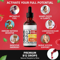Gouttes liquides de vitamine B12 B6 de beauté pour adultes OEM 60ml Multivitamine stimulant le système immunitaire avec minéraux