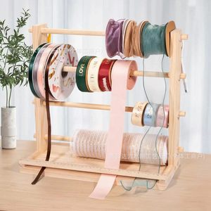 Estante de madera para cintas de 3 niveles, organizador de almacenamiento multifuncional para floristas y pastelerías - Product Image 1