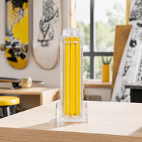 Rouleuse à cigares manuelle jaune moderne en plastique, pour tabac, avec boîtier transparent à facettes et base striée, cadeau pour hommes, pour bar lounge