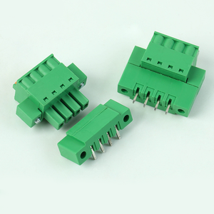 15edgkdm-3. 81mm screwless mùa xuân hệ thống dây điện thiết bị đầu cuối với mặt bích thay thế Phượng FK-MCP 1.5 STF nam và nữ màu xanh lá cây khối thiết bị đầu cuối - Product Image 3