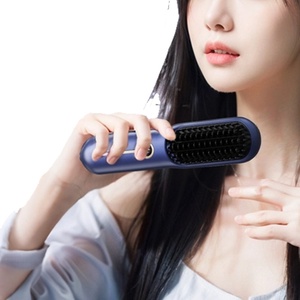 2024 New Mini Wireless 2-in-1 Ionic Straightening & Curling Comb Household & Hotel Use USB/Battery <b>Powered</b> <b>Brush</b> - Product Image 1