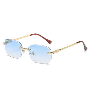 SKYWAY kacamata hitam tanpa bingkai kuning, untuk pria wanita tepi potongan sudut sapi tren baru di Eropa kacamata Amerika Serikat - Product Image 2