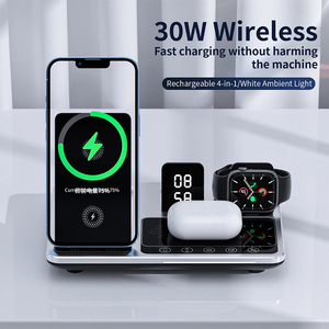 <span class=keywords><strong>Chargeur</strong></span> sans fil 4 en 1 pour <span class=keywords><strong>iPhone</strong></span> 15 14 13 12 11 <span class=keywords><strong>XS</strong></span> Mini Pro Watch Fast Charging Dock Station Wireless Chargers Stand - Product Image 2