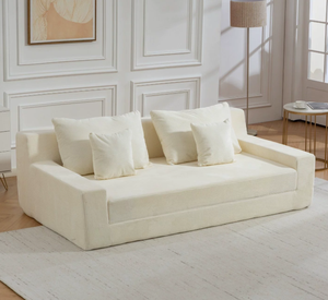 Juego de Sofás Modulares Chesterfield para Sala de Estar con Altura Ajustable, Forma Rectangular, Cubierta de Tela y Relleno de Esponja - Product Image 5