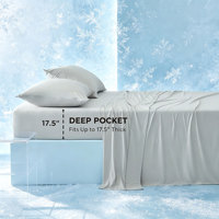 Draps de lit rafraîchissants taille double pour sueurs nocturnes, tissu respirant anti-humidité, ensemble de literie doux avec 2 taies d'oreiller