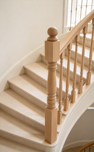 Poste de Escalera de Madera Sólida EFS NP03, Columna de Escalera Tradicional, Acabado en Roble Blanco, Artesanía Duradera - Product Image 4