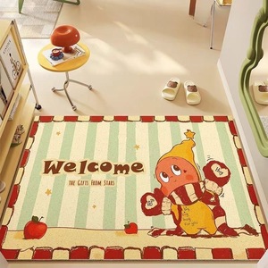 Tapis de porte carré en PVC antidérapant à motif étoile de dessin animé mignon, idéal pour la maison, facile à nettoyer, tapis d'entrée facilement détachable - Product Image 4