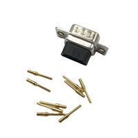 Gold-plated DB9 Female Male Connector Cold Pressing Type DB9-pin 9 Pin End Type D-SUB 9PIN Plug Socket Dock Charger