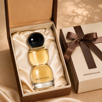 Bouteilles en verre cylindriques de haute qualité, 30 ml, flacon de parfum de luxe, vaporisateur, flacon de parfum transparent avec bouchon