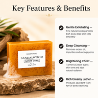Savon exfoliant naturel au bois de santal 100g – Cadeau Spa Nettoyant Parfum Frais OEM ODM