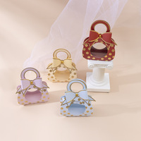 Bonbons à pois avec boîte à bonbons de mariage à la main mignon arc emballage cadeau boîte de papier bébé douche sucette boîte de chocolat