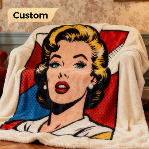 カスタムロゴポリエステル毛布持続可能な洗える家庭旅行キャンプピクニック暖かい居心地の良いクイックドライ環境に優しい毛布 - Product Image 1