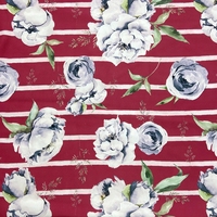 Tela Crepé Koshibo de Poliéster 100% con Estampado Digital, Diseño Floral Personalizado, Tejido de 125 g/m² para Vestidos y Ropa