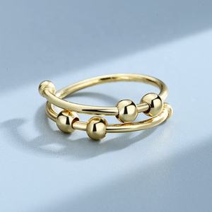 BINSHUO-<span class=keywords><strong>anillo</strong></span> Antiestrés con cuentas giratorias para hombre y mujer, <span class=keywords><strong>anillo</strong></span> antiestrés ajustable, espiral antiestrés de una sola bobina - Product Image 5