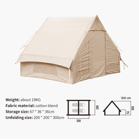 Cabine de luxe gonflable imperméable à l'air tente oxford en coton pour camping en plein air pour 5-6 personnes tente de camping portable gonflable