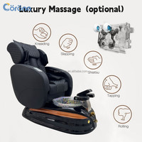 Fauteuil de pédicure électrique haut de gamme pour salon de beauté et spa avec bassin à pieds en cristal