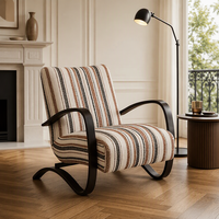 Fauteuil décontracté de style médiéval Burke - Canapé vintage pour salons et balcons, design de tissu personnalisable, mousse haute densité