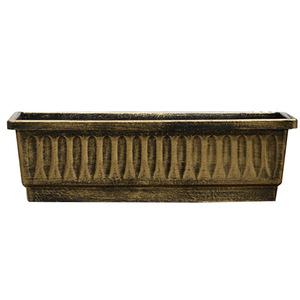 Grand pot à fleurs rectangulaire épais en plastique recyclé, style antique, durable - Product Image 5