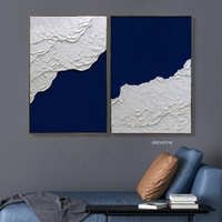 2 panneaux Art mural moderne Décoration Peinture abstraite 3D Texture épaisse Peinture à l'huile peinte à la main