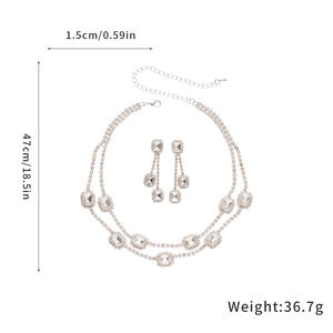 Zirkon Geometrische Quadratische Verstellbare Kupferlegierung Mikro-Einlage Natürlicher Juli-Geburtsstein Halskette Zweiteiliges Set Modische Gliederkette - Product Image 5