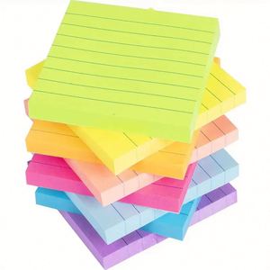 Cute Assorted Vibrant Color Lined Sticky Notes Multicolor Adhesive <b>Memo</b> <b>Pads</b> Customizable Office School Stationery - Product Image 1