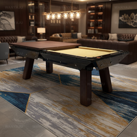 Table de billard moderne populaire en verre ardoise, table de billard en verre de 8 pieds avec plateau en ardoise, table de snooker en verre trempé et ardoise