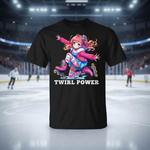 Camiseta sin mangas con estampado de figura de chica anime para deportes de invierno, ropa promocional Twirl Power - Product Image 3