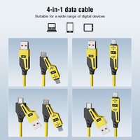 Câble de charge rapide et de transfert de données 4-en-1 3A 27W 65W avec ressort, 1,5 m, USB Type-C, rotation à 180 degrés pour iPhone DA