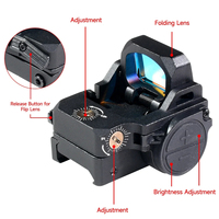 Optique de visée réflexe à points rouges/verts compacte antichoc holographique à 7 niveaux de jour + vision nocturne à 3 niveaux