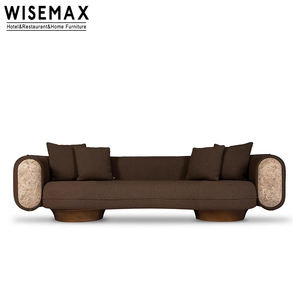 विसमैक्स फर्नीचर लक्ज़री कपड़े सोफे आधुनिक फर्नीचर मॉड्यूलर एल आकार के सोफे घर विला के लिए ठोस लकड़ी के सोफे सेट - Product Image 5