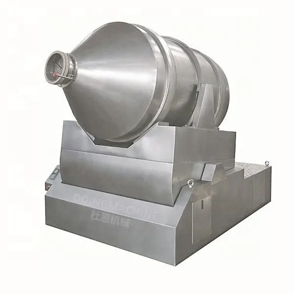 Mezclador industrial de lotes de tambor rotativo 2D de acero inoxidable para gránulos de polvo seco