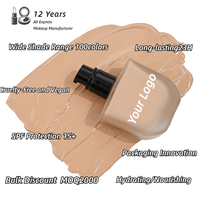 Fond de teint liquide mat vegan à couvrance totale, longue tenue, résistant à l'eau, avec logo personnalisé, maquillage organique, 30 ml