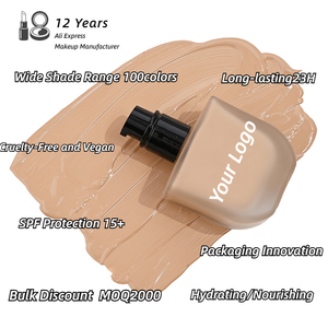 Fond de teint liquide mat vegan à couvrance totale, longue tenue, résistant à l'eau, avec logo personnalisé, maquillage organique, 30 ml - Product Image 2