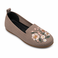 2026 Mocassins pour femme à broderie bouquet de marguerites, tige en maille volante, à enfiler, semelle extérieure souple en TPR, chaussures plates décontractées, Zapatos De Mujer
