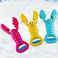 Mignon Carton Homard Forme Boule De Neige Maker Drôle Neige Ensemble Jouet Offre Spéciale En Plein Air Hiver En Plastique Enfants Neige Outils