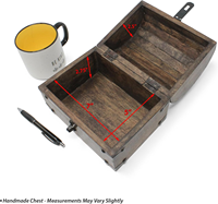 Coffre au trésor en bois avec serrure et clé de style antique, boîte décorative, coffre de pirate en bois, boîte en bois avec coffre de rangement rustique