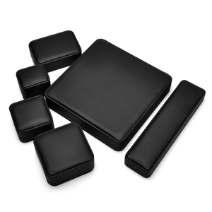 FANXI Custom Ring <b>Box</b> Pedant <b>Box</b> High End <b>Black</b> PU Leather Jewelry Packaging <b>Box</b> with Logo - Product Image 4