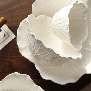 Juego de Vajilla Minimalista de Porcelana con Relieve Floral, Tazones Grandes Blancos de Cerámica para Fideos, Frutas, Ensaladas, Sopas, Postres, Platos Hondos para la Cena - Product Image 5