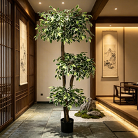 Nouvelle Décoration d'Intérieur : Arbre Ficus Artificiel en Pot à 3 Niveaux, Variété Variée, en Plastique, pour Événements, Mariages, Fêtes et Décoration de la Maison