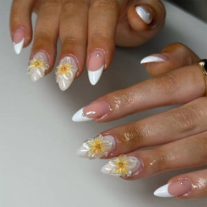 Venta al por mayor de alta calidad <span class=keywords><strong>girasol</strong></span> acrílico <span class=keywords><strong>uñas</strong></span> manicura diseño personalizado Nail Art Kit Press on Nails <span class=keywords><strong>uñas</strong></span> postizas - Product Image 1