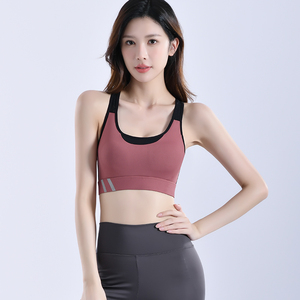 Soutien-gorge de sport pour <span class=keywords><strong>femme</strong></span>, haute qualité, léger, simple, extensible dans quatre directions, avec bretelles en Y, maintien élevé, pour la course à pied - Product Image 2