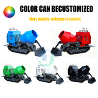 Mini bétonnière sur chenilles, moteur diesel, autochargeuse, benne mobile, composants principaux disponibles à la vente