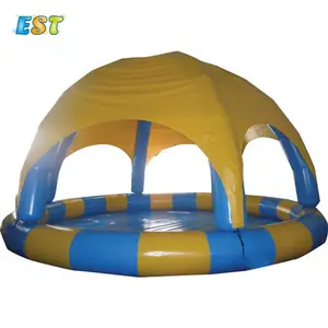 Ao ar livre Indoor crianças circular piscina inflável com tampa para venda