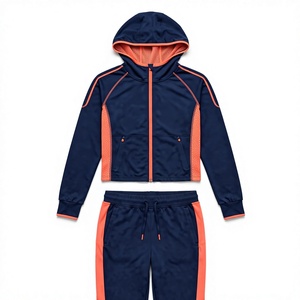 Ensemble de survêtement imperméable à capuche 2 pièces pour femme, veste zippée unie et pantalon de jogging respirant, tenue sportive - Product Image 1