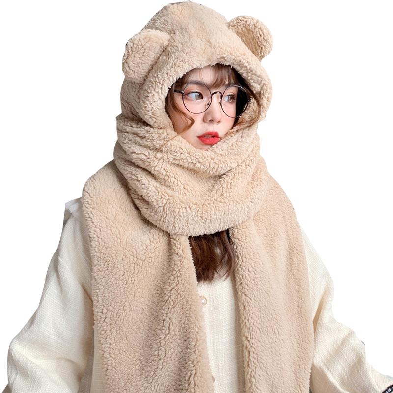 Новый стиль, шапки с милыми медвежьими ушками, флисовая Зимняя Шапка-бини, Роскошные зимние шапки