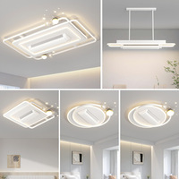 Ventilateur de plafond intelligent moderne sans pales avec lumière LED, contrôle vocal Wi-Fi, température de couleur réglable (2700K-6500K), intensité variable pour la maison