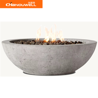 Cheminée sans fumée extérieure de style de luxe de table de feu ronde extérieure d'art exquis pour les hôtels à la maison