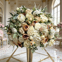 Centre de table en rose artificielle rose et violette de luxe de 80 cm/50 cm, arrangement floral élégant pour mariage, banquet et décoration de fête